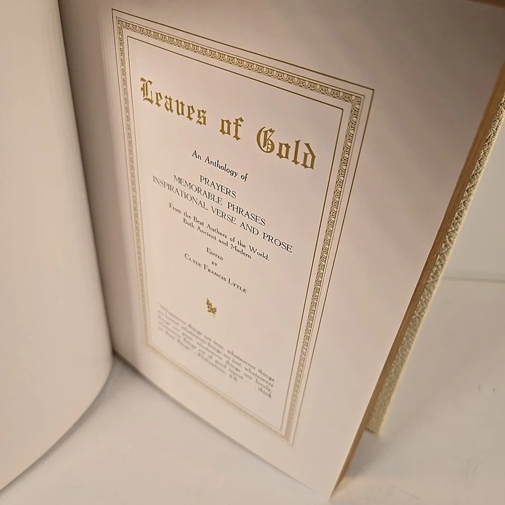 Leaves Of Gold Anthology‎ Of Prayers Leather Bound Gilded Edges Bible Book 1948